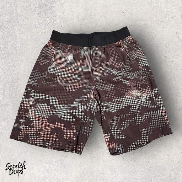 Mens Activewear Shorts Size Large Camouflage Print Gym Workout Casual Wear Comfy - Picture 4 of 5